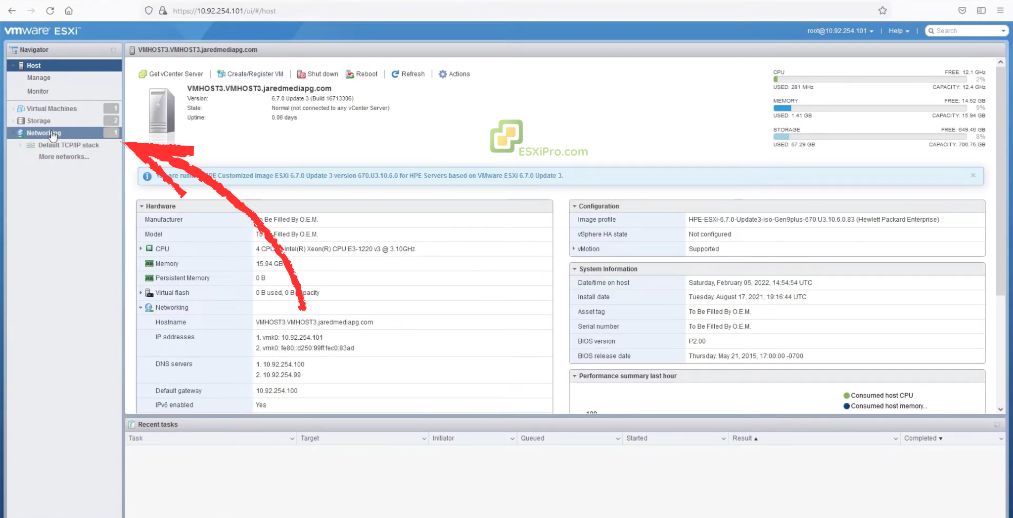 ESXi Networking Interface