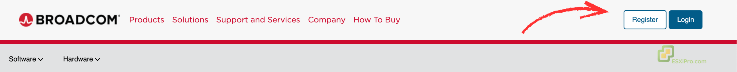 Register at Broadcom Support