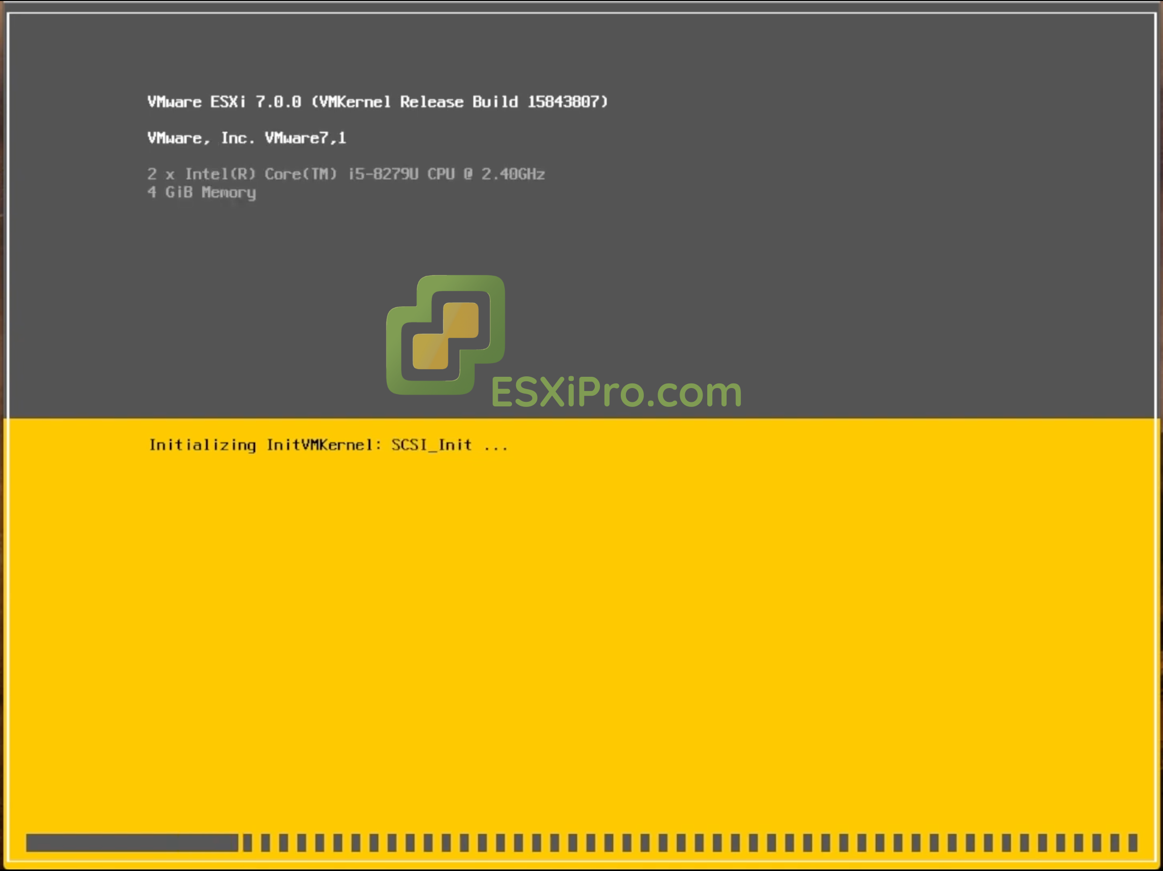 Initializing VMware ESXi
