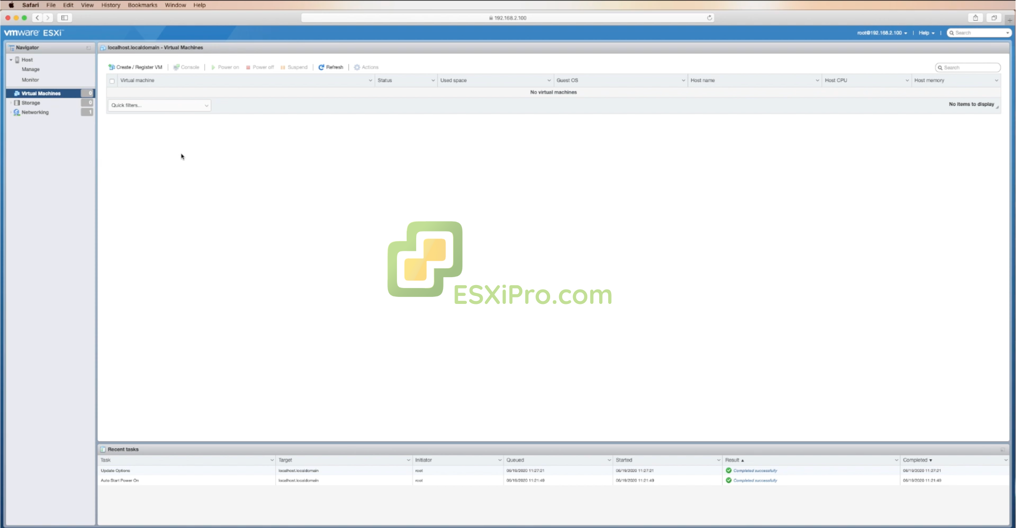 ESXi Add VMs Interface